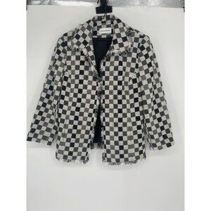 Vtg Alfred Dunner Jacket Womens Checkerboard Size 8
